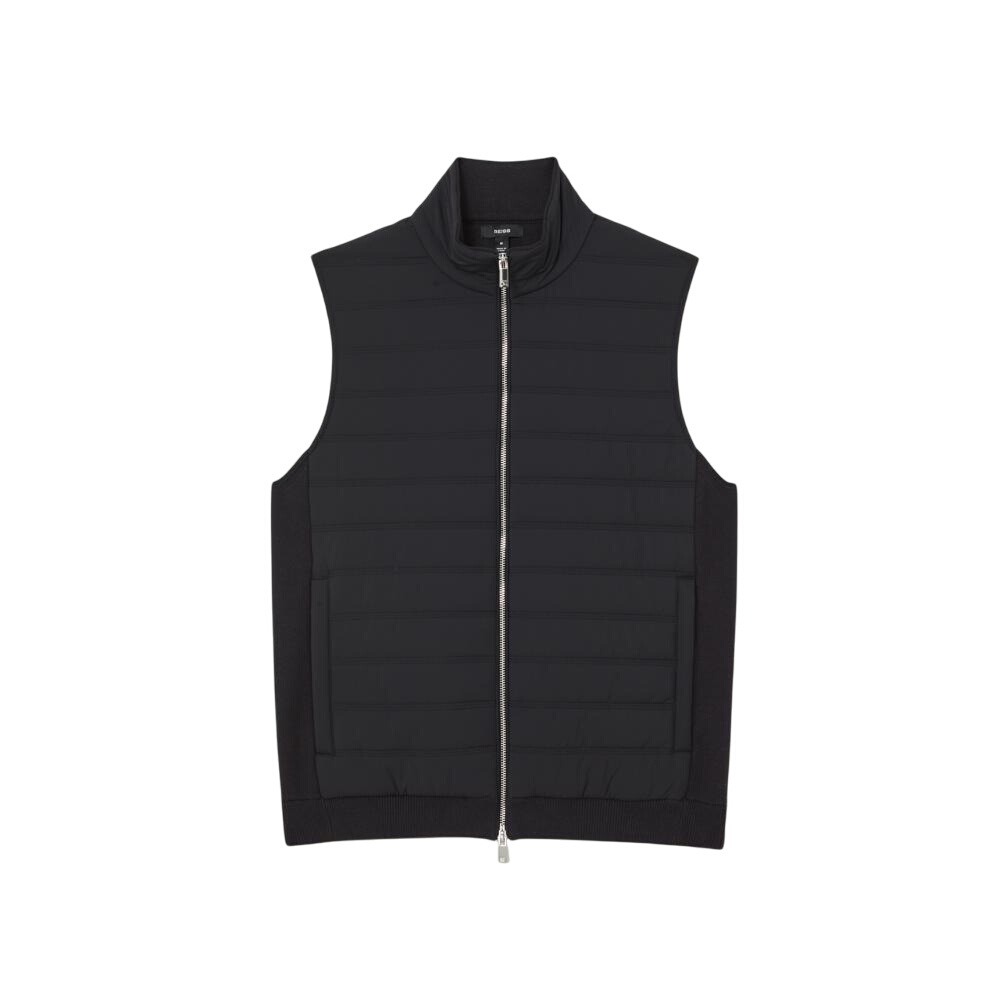 REISS Newford Funnel-Neck Quilted Knit Gilet